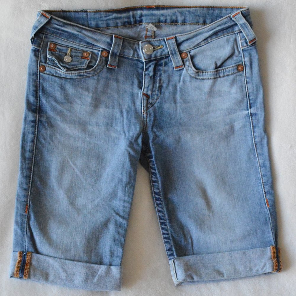 True Religion Knee Length Flap Shorts (Size 29)